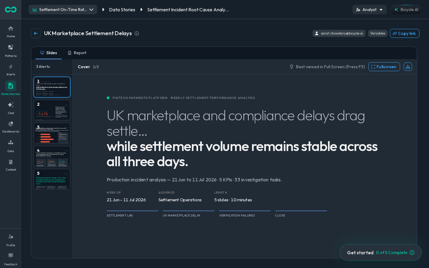One shared data story for the review
